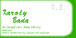karoly bada business card